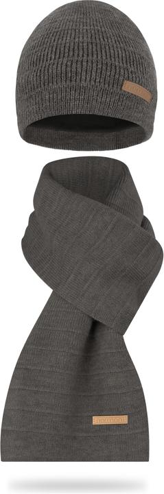 Normani Winterset „Sudbury“ mit Mütze und Schal Braun meliert (One Size)