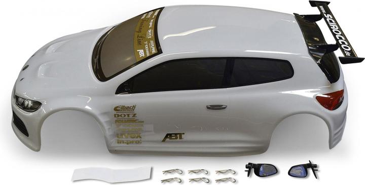Actual product image Carson Body VW Scirocco 1:10 painted white