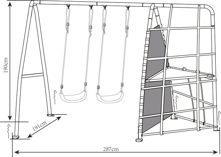 Immagine prodotto Axi Parco giochi in metallo con doppia altalena e struttura per arrampicarsi Antracite/Crema