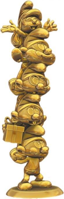 Plastoy Die Schlümpfe Resin Statue Schlumpfsäule Gold Limited Edition 50 cm