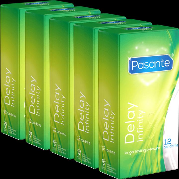 Produktbild Pasante Infinity» (Vorteilspack!) 5x12 aktverlängernde Spezial-Kondome für optimale Befriedigung (60 Stk.)