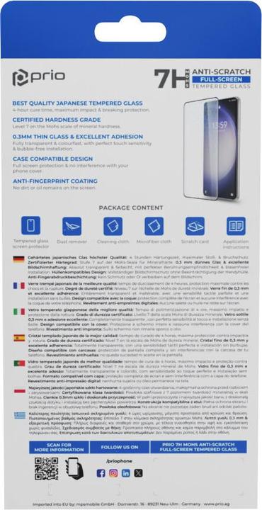 Produktbild prio 3D Anti-Scratch Panzerglas für Samsung S24 schwarz (1 Stück, Samsung Galaxy S24)