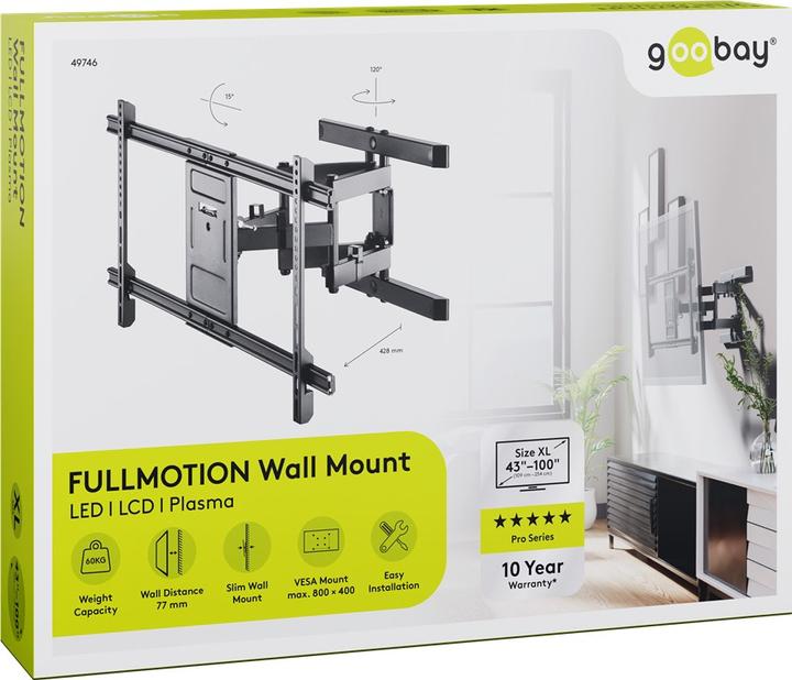 Produktbild Goobay Fullmotion Pro (Wand, 100", 60 kg)