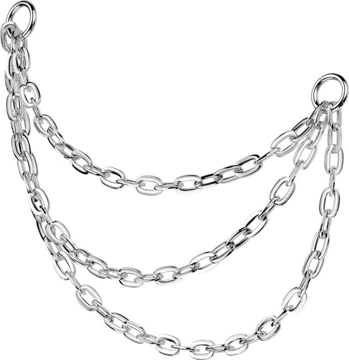 Produktbild Star Piercing Verbindungskette Basic silber drei Ketten (Titan G23, ohne Messing)
