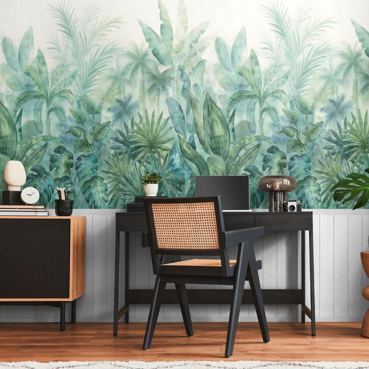 Immagine prodotto AS Creation Piante Tropicali e Doghe di Legno Vinile Carta da Parati