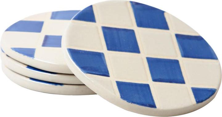 Esmée Set di 4 sottobicchieri in ceramica (4 x, Sottobicchiere in vetro)