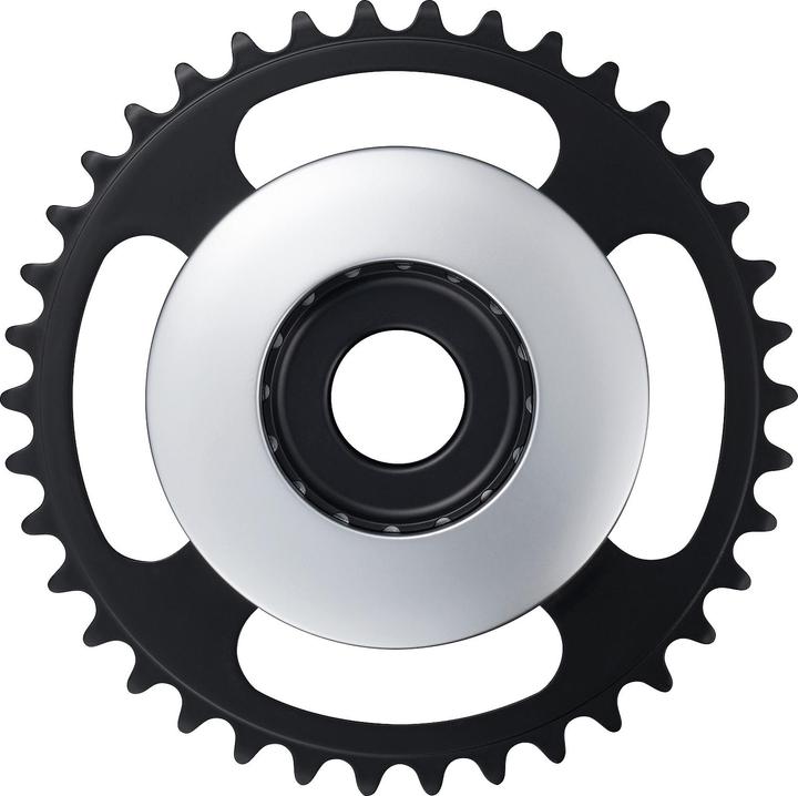 Actual product image Shimano STEPS E6100 chainring Cl:46,5mm with 2-speed with chain guard (44)