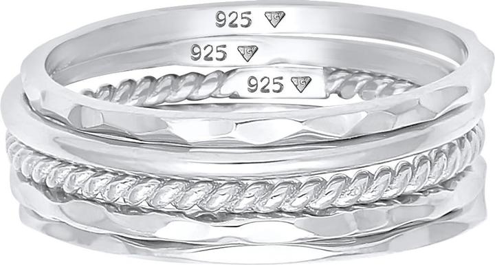 Actual product image Elli Band Ring, Geo, Ring Set (58, 925 Silver)