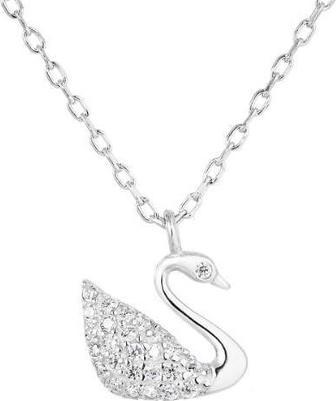 Evolution Group Playful silver necklace White swan 12032.1