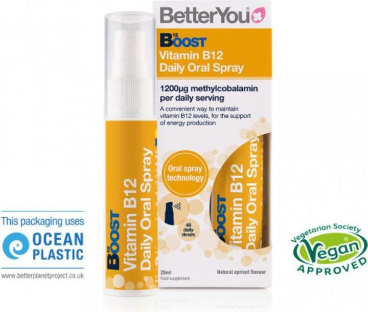 Actual product image Betteryou Vitamin B12 Daily Oral Spray Apricot Flavour (1 Piece, Spray, 0.03 g)