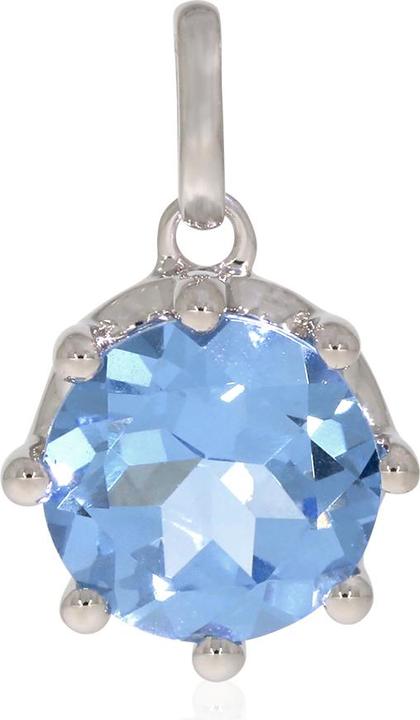 Xen Anhänger mit 10 mm Swiss Blue-HT Quarz ca. 3,6 ct. rhodiniert (925 Sterling Silber)