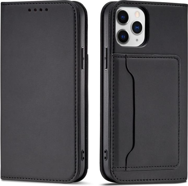Produktbild Hurtel Magnet Card Case for iPhone 12 cover card wallet card stand black (Apple iPhone 12)