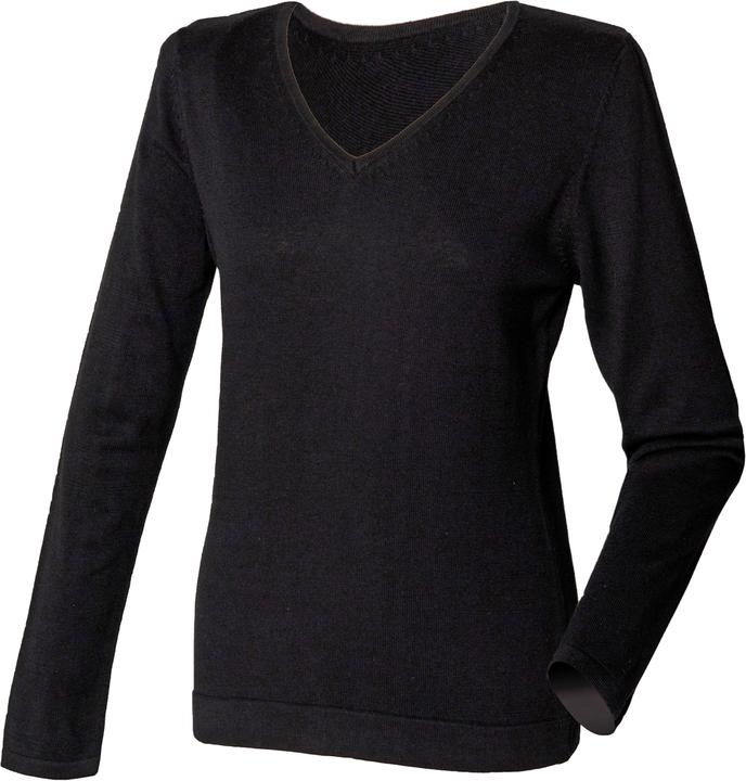 Image du produit Henbury Pull en maille fine avec encolure en V (4XL)