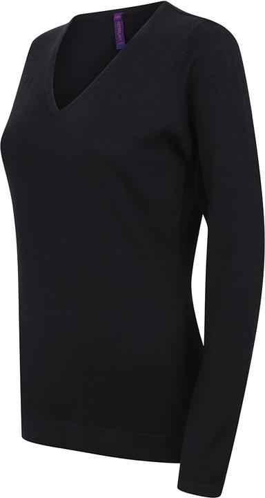 Image du produit Henbury Pull en maille fine avec encolure en V (S)