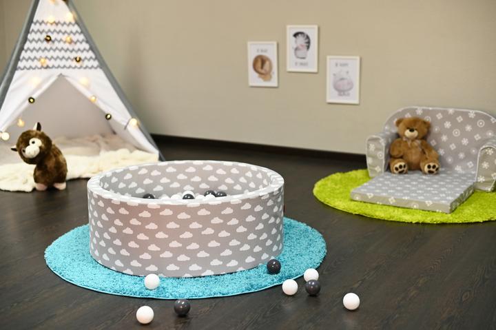 Immagine prodotto Knorrtoys Bällebad soft - "Grey white clouds" - 300 balls grey/creme (ca. 6cm Durchmesser)