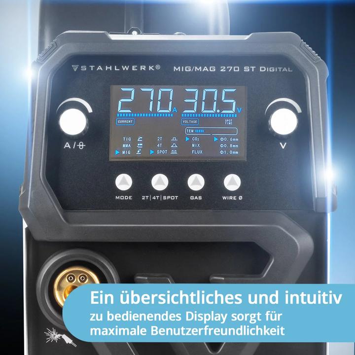 Produktbild Stahlwerk Schweissgerät MIG MAG 270 Digital IGBT Vollausstattung 4-in-1 mit 270 A