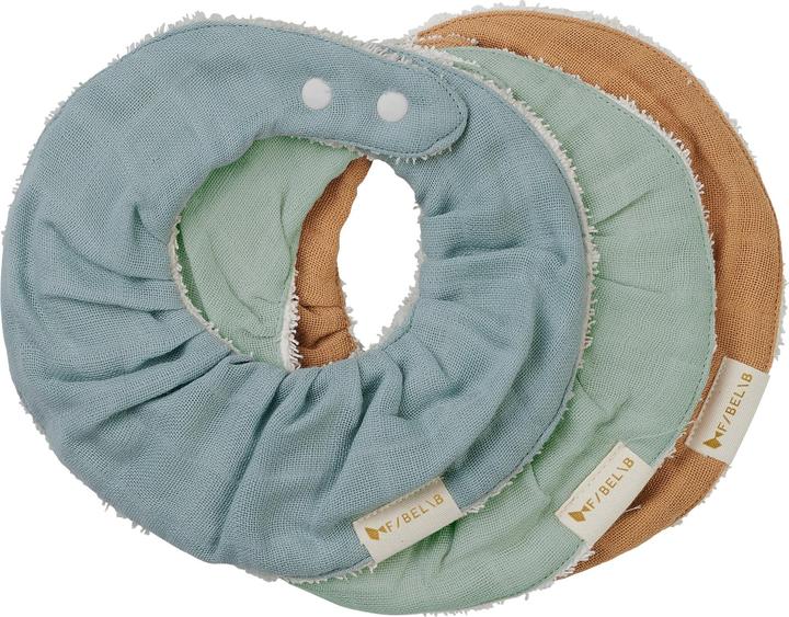Actual product image Fabelab 3Pack ruffled bib Cottage Mix