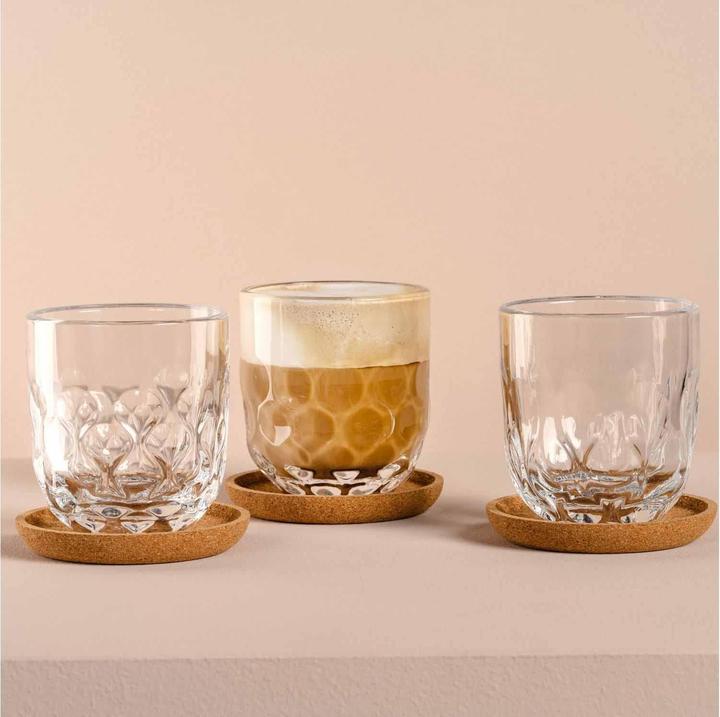 Immagine prodotto Leonardo Cappuccino Becher Gocce mit Untersetzer 220 ml (220 ml, 3 x)