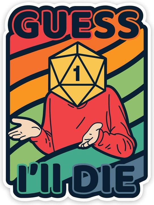 Actual product image Glass Staff Colorful Guess I'll Die Sticker Mehrfarbig, Detailfarbe
