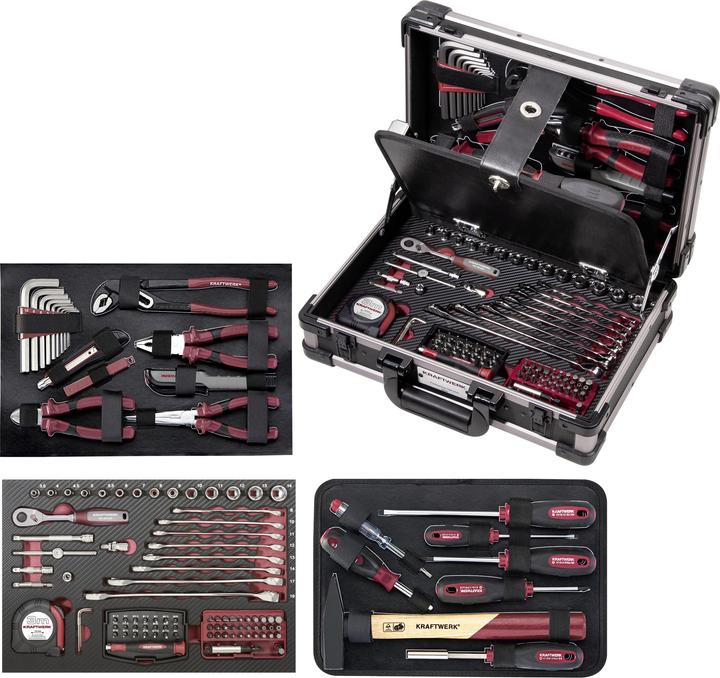 Actual product image Kraftwerk 123-t. Professional aluminium tool case KW+PB (123 pieces)
