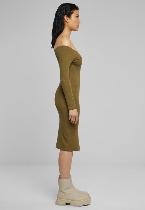 Actual product image Urban Classics Ladies Off Shoulder Longsleeve Rib Dress - 126821 (XL)