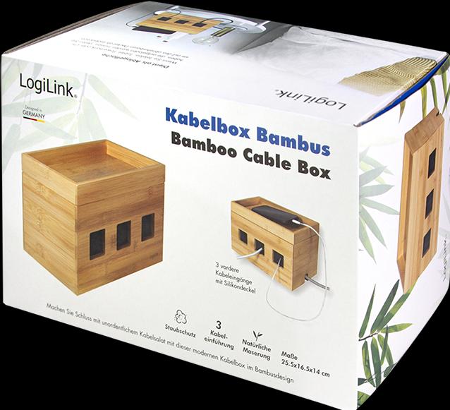 Produktbild LogiLink KAB0076 Kabelbox 255x140x165 mm Bambus
