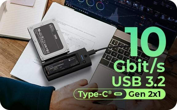 Actual product image Icy Box DockingStation for NVMe M.2 SSD & SATA drives IB-180MS-C31