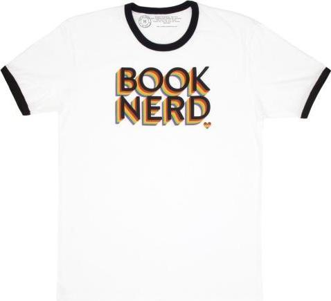 Out of Print Book Nerd Pride Unisex Ringer T-Shirt X-Large (L)