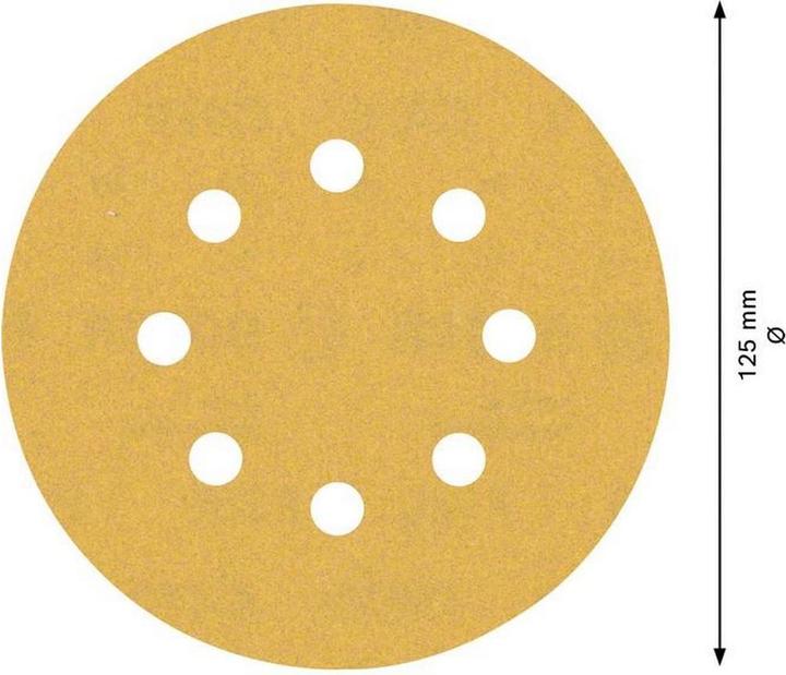 Actual product image Bosch Professional Zubehör EXPERT C470 Sanding paper with 8 holes for random orbital sander, 125 mm, G 180, 5 pcs. (180)