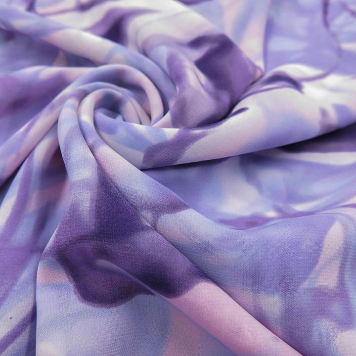Produktbild Stoffrestposten Chiffon - Blau marmoriert