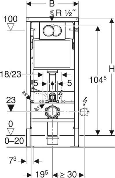 Productafbeelding Geberit Frame In Wand Delta Tank