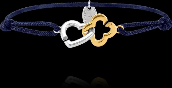 Immagine prodotto Charles Garnier PASSIONE Bracciale con cuore e trifoglio intrecciati in argento e argento dorato (19 cm, Argento e oro)