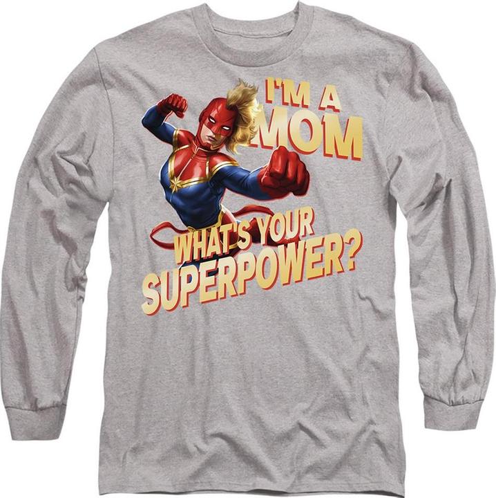 Captain Marvel Mom Superpower TShirt Muttertag