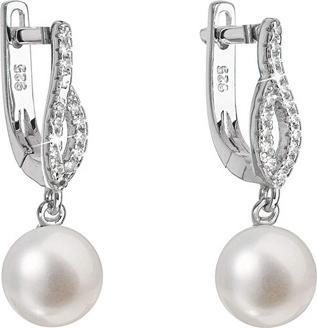 Evolution Group Beautiful silver earrings with real pearls 21027.1