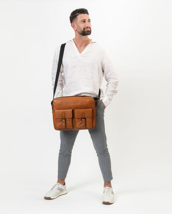 Actual product image Farmhood Memphis briefcases Messenger leather 38 cm laptop compartment