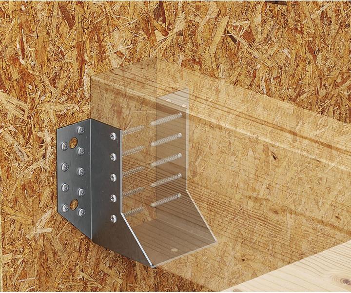 Actual product image GH Beam shoe Kombi 04 external 140x139 - hot-dip galvanised steel (Joist hanger, 1 pcs.)