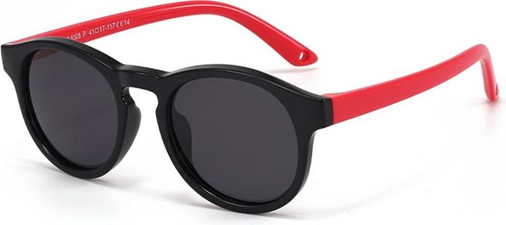 Actual product image Techsuit - Sunglasses Polarised (8308-C14) - for Babies, Round Shape, with Strap - Black / Red