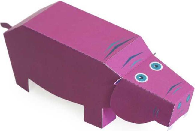 Actual product image Pukaca Paper toys. Maxi Hippos