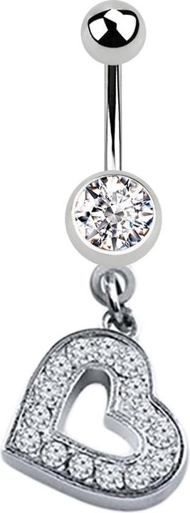 Immagine prodotto Star Piercing Banana in argento con ciondolo a cuore e cristallo in argento (Acciaio chirurgico 316L, senza ottone)