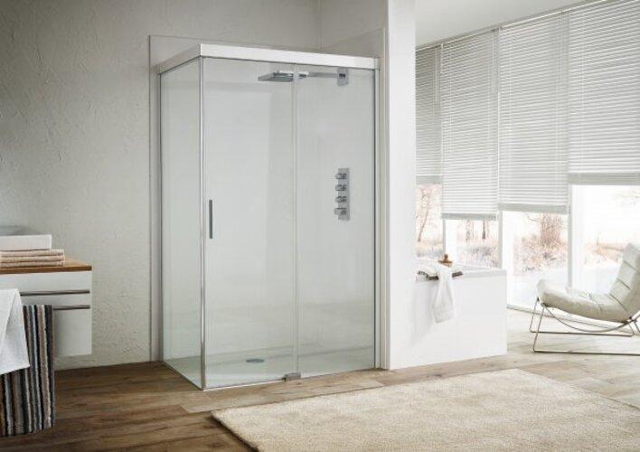 Actual product image Koralle S600Plus sliding door with partition on entrance side DSTD2 140 R, partition right, 1400mm (102.50 cm, 208.80 cm, 37.80 cm)