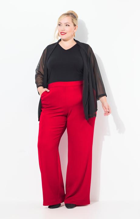 Actual product image Ulla Popken Triacetate Blend Wide Straight Leg Suit Pants (42)
