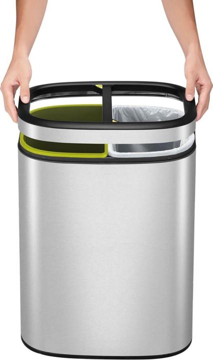 Produktbild EKO Mülltrennsystem OLI-Cube Open Top Bin Edelstahl 2 x 10 L gebürsteter Edelstahl, mit offener Ein (20 l)