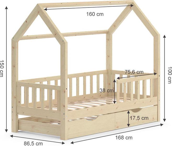 Produktbild VitaliSpa Hausbett Wiki (80 x 160 cm)