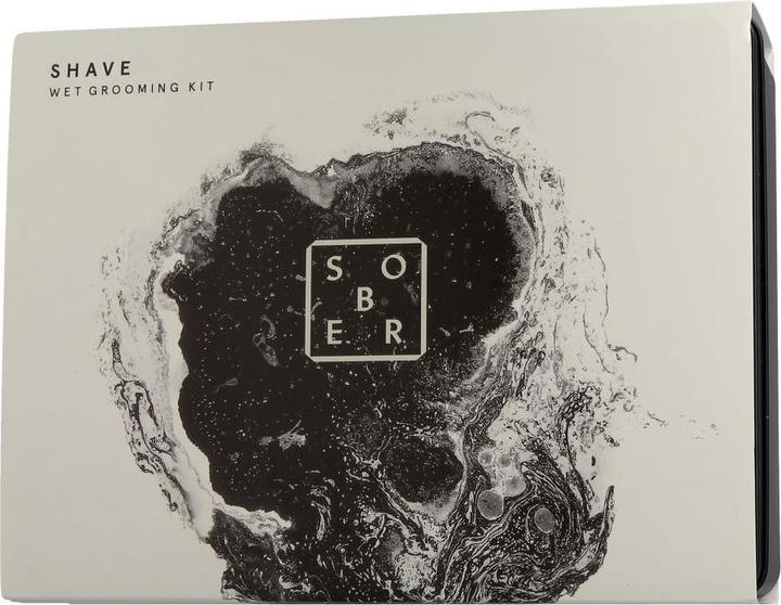 Sober Rasurpflege Shave Grooming Kit Rasierhobel XXL Edelstahl + Rasierpinsel Aluminium + After Shav (Rasierset)