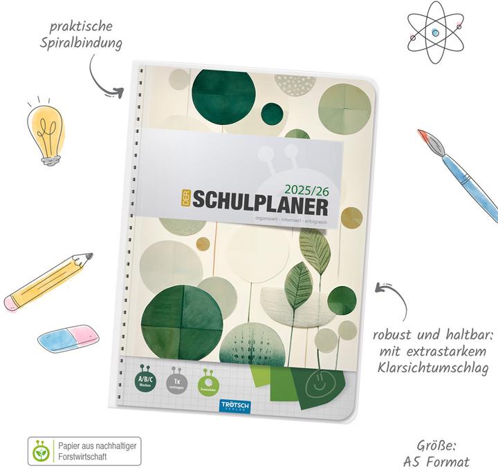 Produktbild Schulplaner Grün 25/26 (A5, Deutsch)