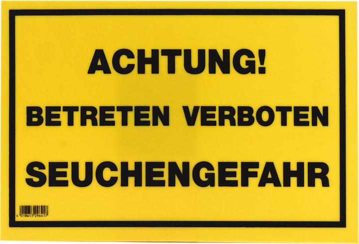 Kerbl Warnschild Seuchengefahr
