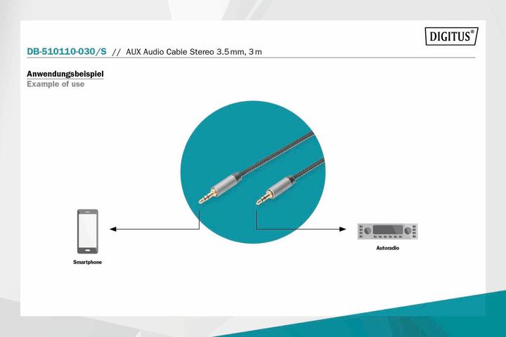 Produktbild Digitus Audio Anschlusskabel, 3,5 mm Klinke auf 3,5 mm Klinke (3 m)