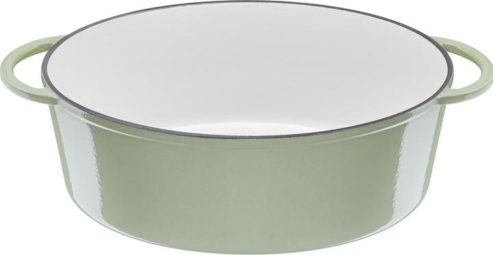 Productafbeelding Tefal LOV Gietijzeren Ovale Braadpan 34cm Lichtgroen (34 cm, Braadpan + kasserol, Steelpan, Gietijzer)