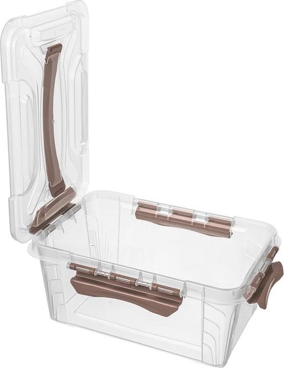 Produktbild keeeper Aufbewahrungsbox "hubert & hilda, mit Einsatz, 4,2 L Box: transparent / Details und Einsatz: taup... (4.20 l)