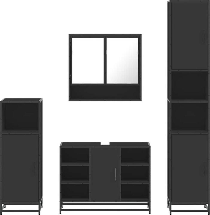 Immagine prodotto VidaXL Set di mobili da bagno da 4 pezzi Set di mobili da bagno in legno nero Mobile da bagno